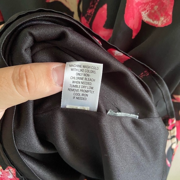 Sleeveless floral black and pink dress‎ Dana Buchman XL - Picture 8 of 9